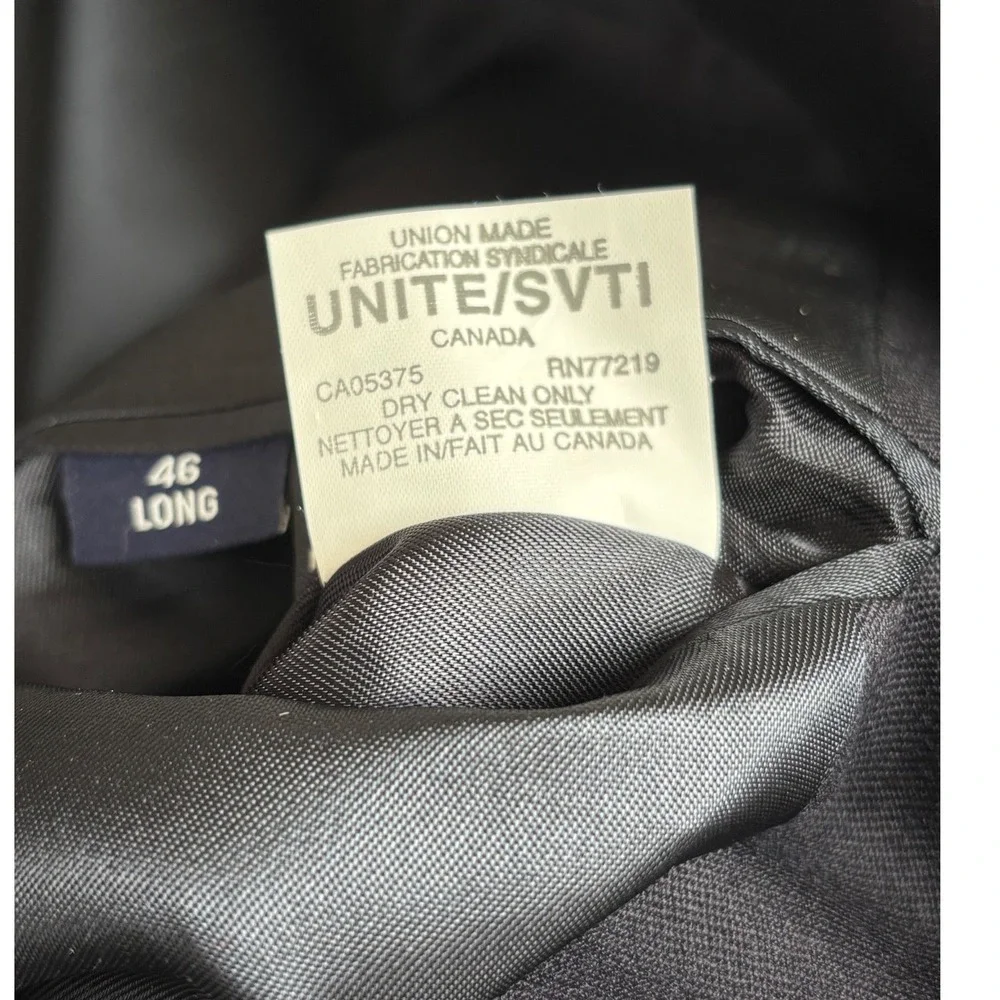 VTG Botany 500 Mens Navy Blue Wool Blazer Sport Coat Gold‎ Buttons 46 Long - Picture 6 of 14